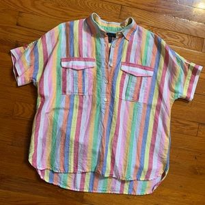 J. Crew rainbow linen shirt